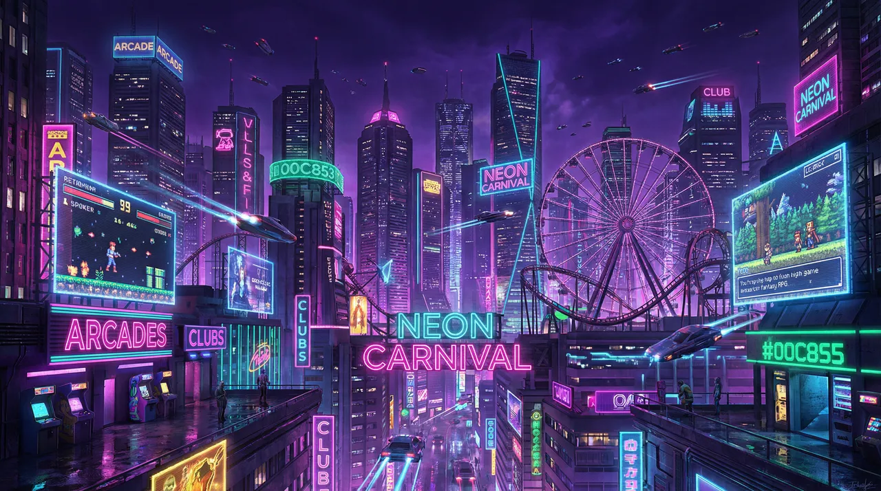 开元棋牌官网 赛博朋克嘉年华不夜城全景 - 嘉年华娱乐城